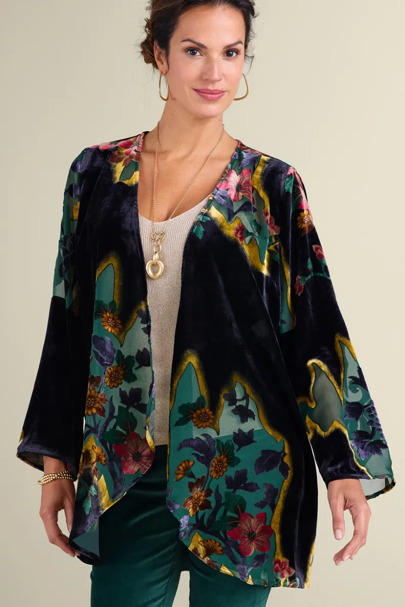 Cobertor Aaliyah en Terciopelo Floral con Detalle Burnout Jardín Secreto - Toppers Entornos Suaves