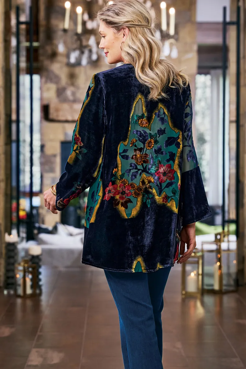 Cobertor Aaliyah en Terciopelo Floral con Detalle Burnout Jardín Secreto - Toppers Entornos Suaves