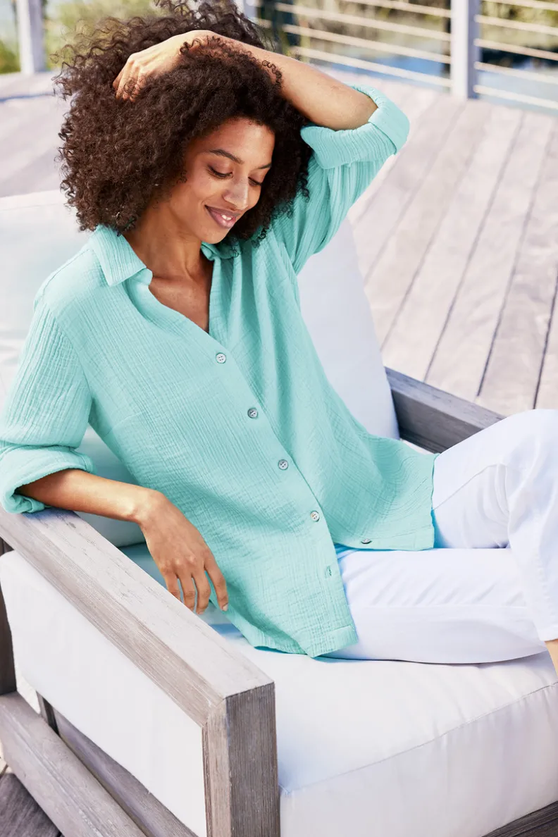 Blusa Oversized Addison en Gasas Suaves - Túnica Cómoda de Entorno Delicado