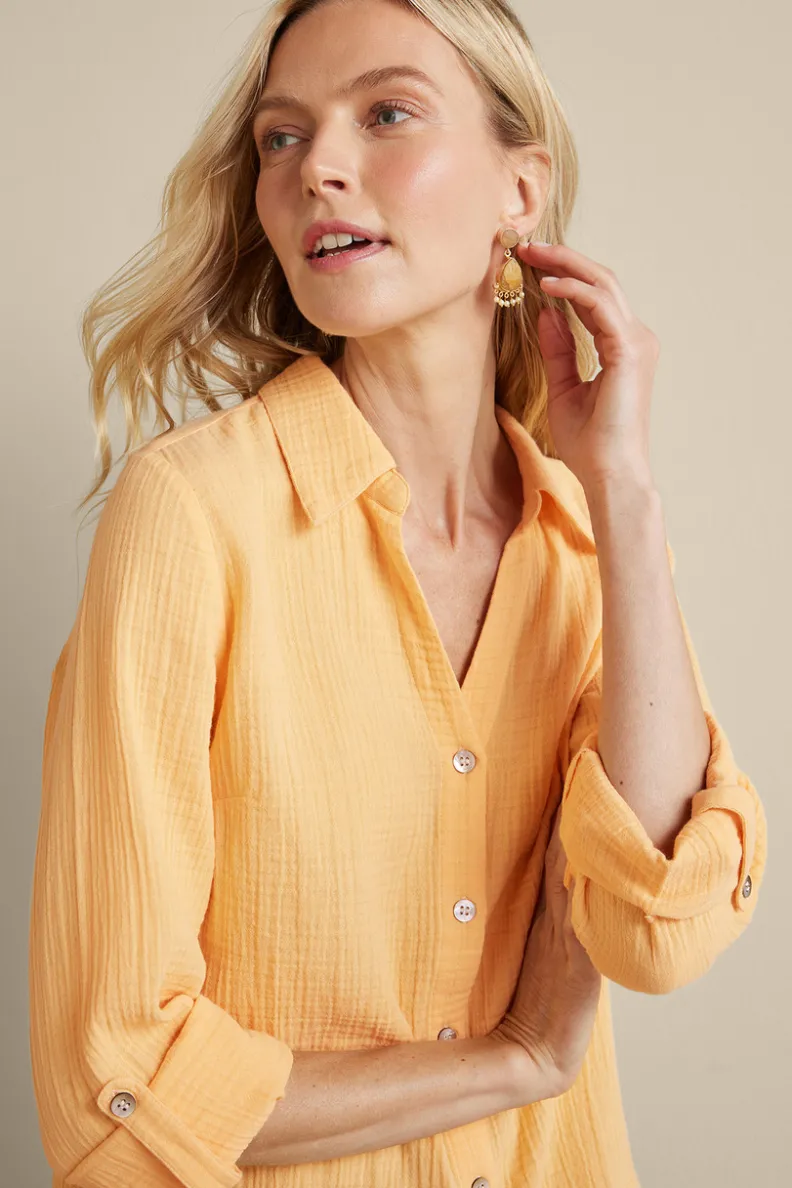 Blusa Oversized Addison en Gasas Suaves - Túnica Cómoda de Entorno Delicado