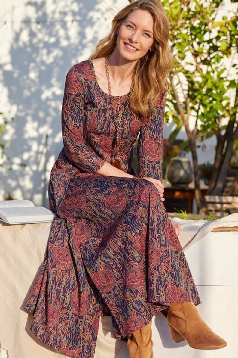 Vestido Alcott de Soft Surroundings - Diseño floral en tonos vibrantes para mujer