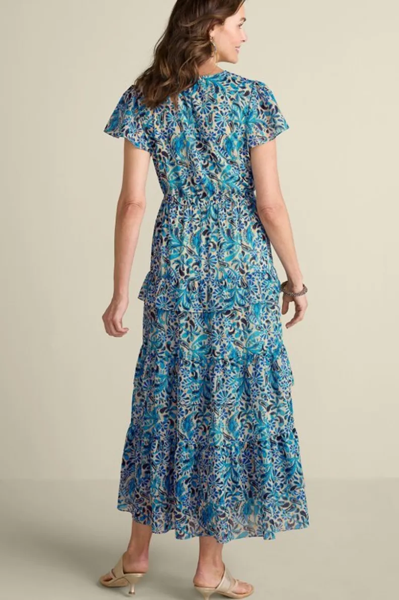 Vestido Largo Aleyah de Soft Surroundings - Estampado Paisley e Ikat con Detalles en Tonos Suaves para una Elegancia Boho-Chic