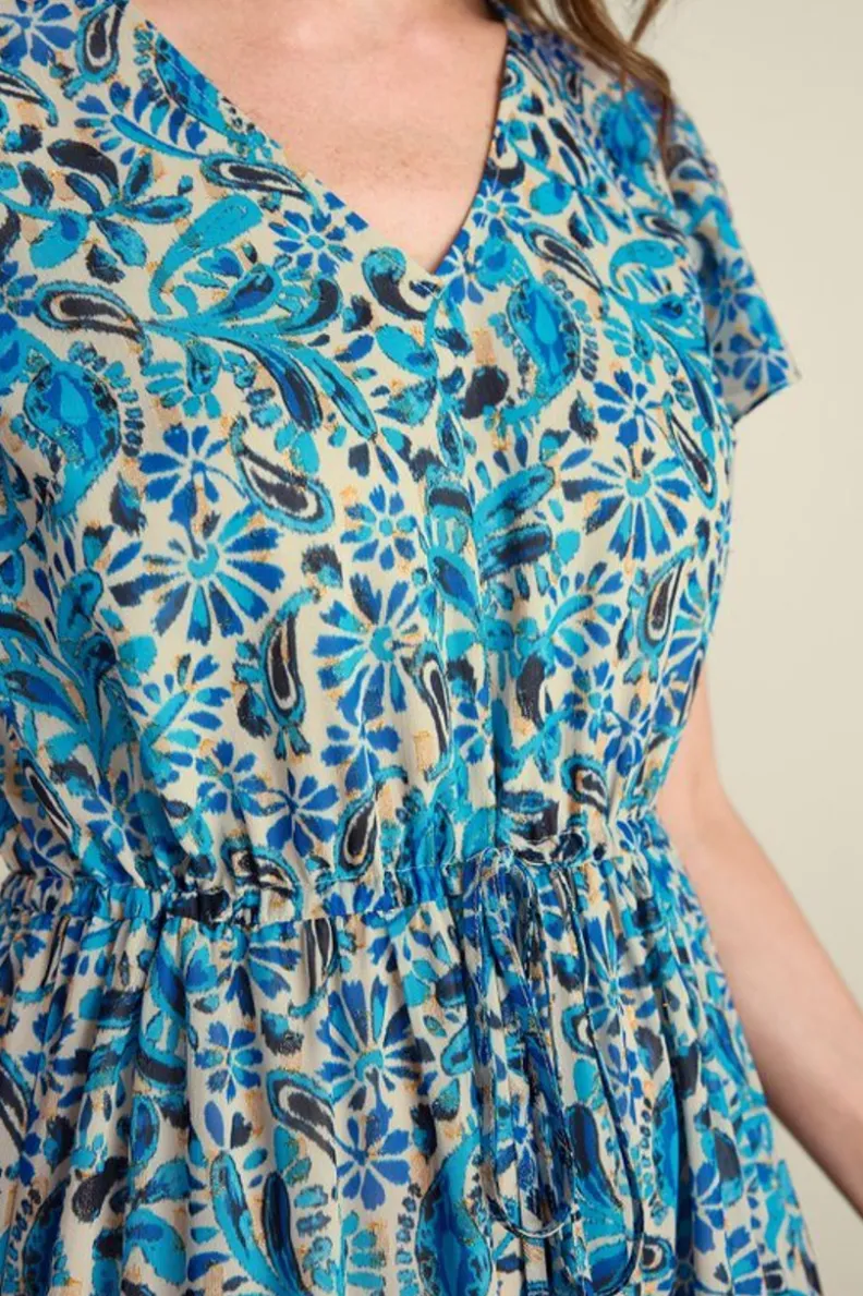 Vestido Largo Aleyah de Soft Surroundings - Estampado Paisley e Ikat con Detalles en Tonos Suaves para una Elegancia Boho-Chic