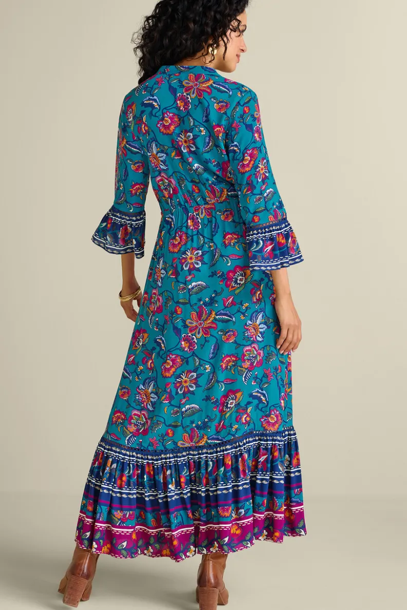 Vestido largo Allene de Soft Surroundings - Estampado floral con bordes decorativos estilo Sophia

(：，，，