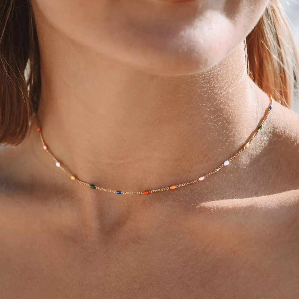 Collar Hawaiano Atolea con Descuento - Gargantilla Playera de Verano en Plata