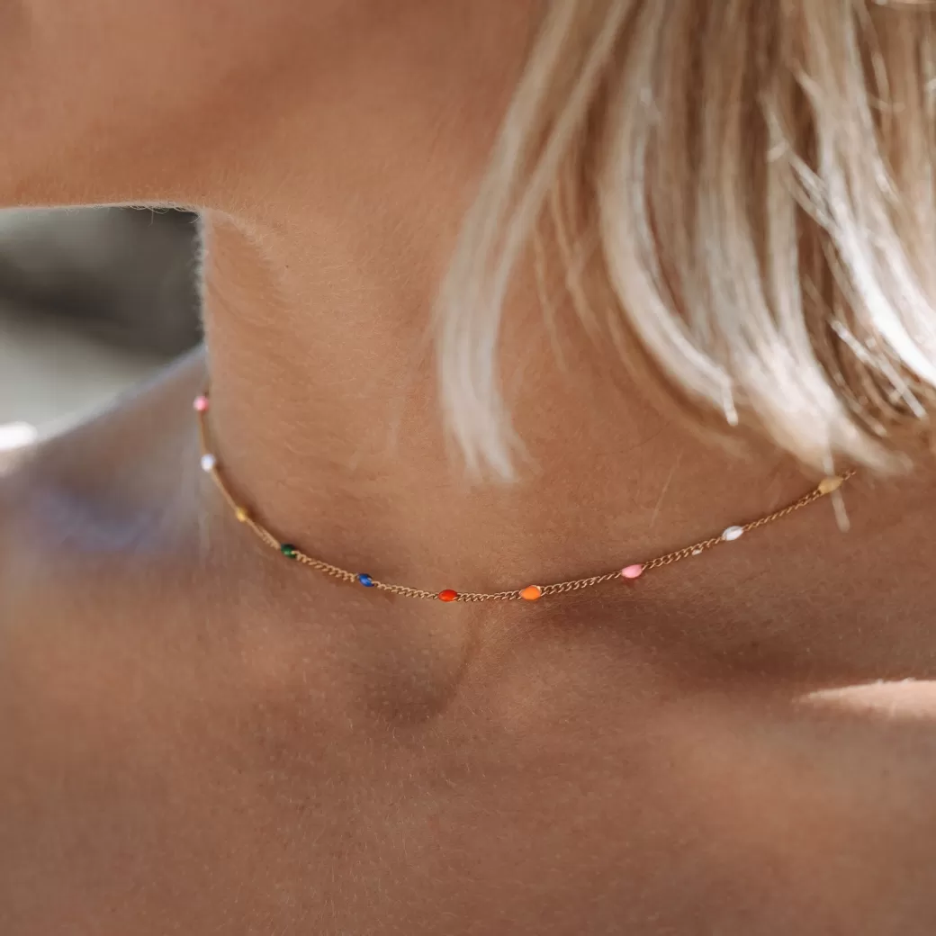Collar Hawaiano Atolea con Descuento - Gargantilla Playera de Verano en Plata