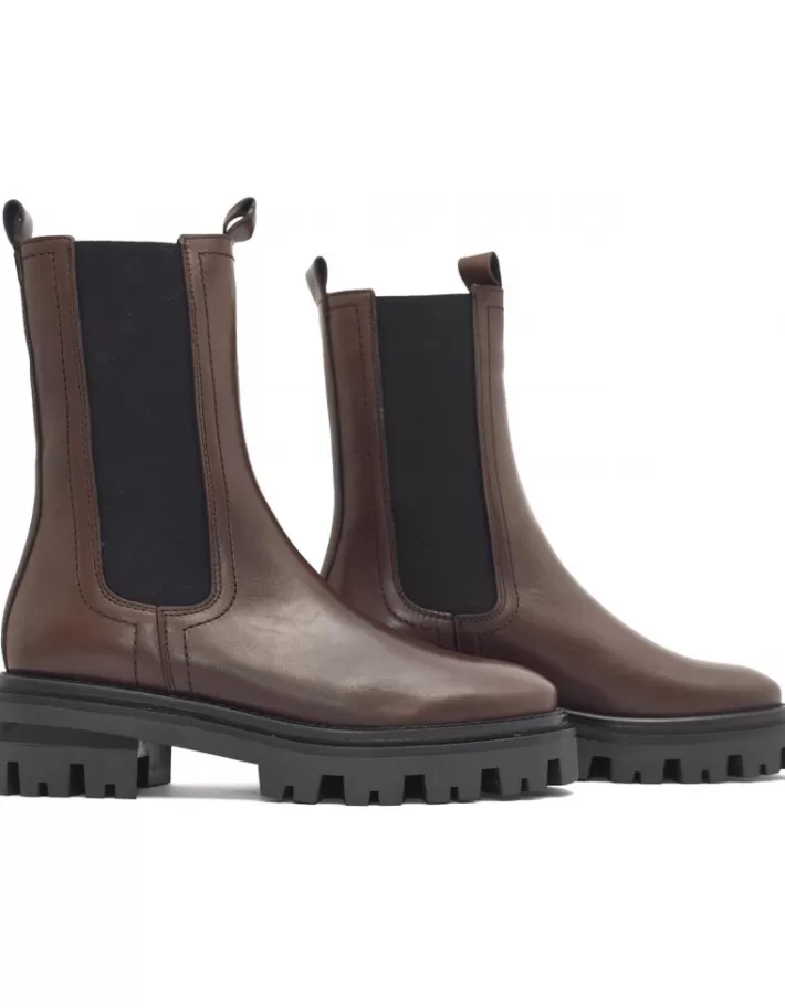 Botines Alpe Monza para Mujer - Bota Tobillera en Cuero con Detalles de Costura Visible, Temporada Otoño-Invierno

(：、，，，