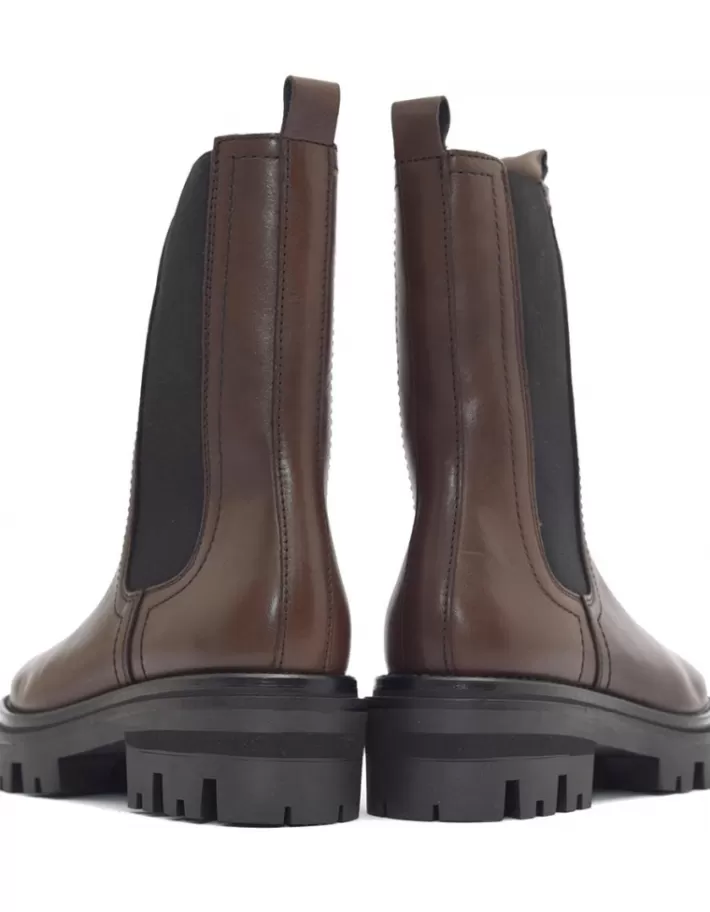 Botines Alpe Monza para Mujer - Bota Tobillera en Cuero con Detalles de Costura Visible, Temporada Otoño-Invierno

(：、，，，