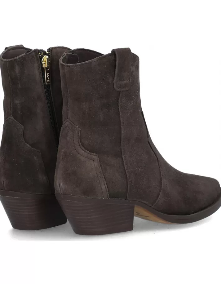Alpe Western - Botines Mujer de Cuero para Otoño/Invierno | Ajuste Cómodo con Detalles en Costura | Calzado Casual con Suela Antideslizante | Estilo Versátil para Looks Urbanos
