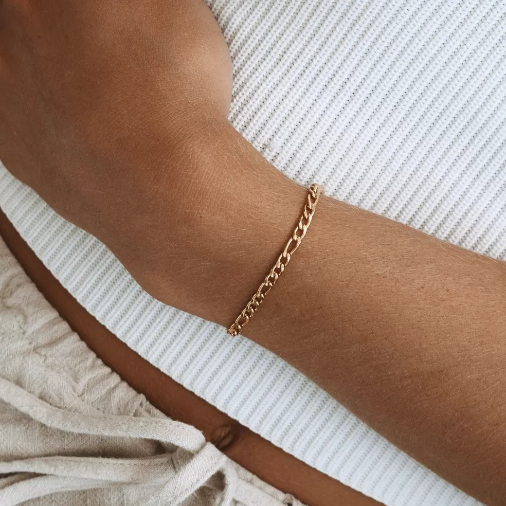 Pulsera Figaro Amalfi con Detalles Dorados - Joyería Atolea (Colección Costera)