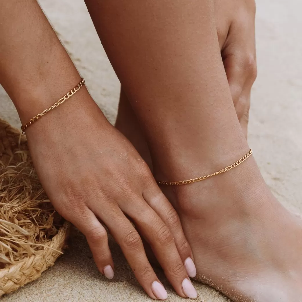 Pulsera Figaro Amalfi con Detalles Dorados - Joyería Atolea (Colección Costera)