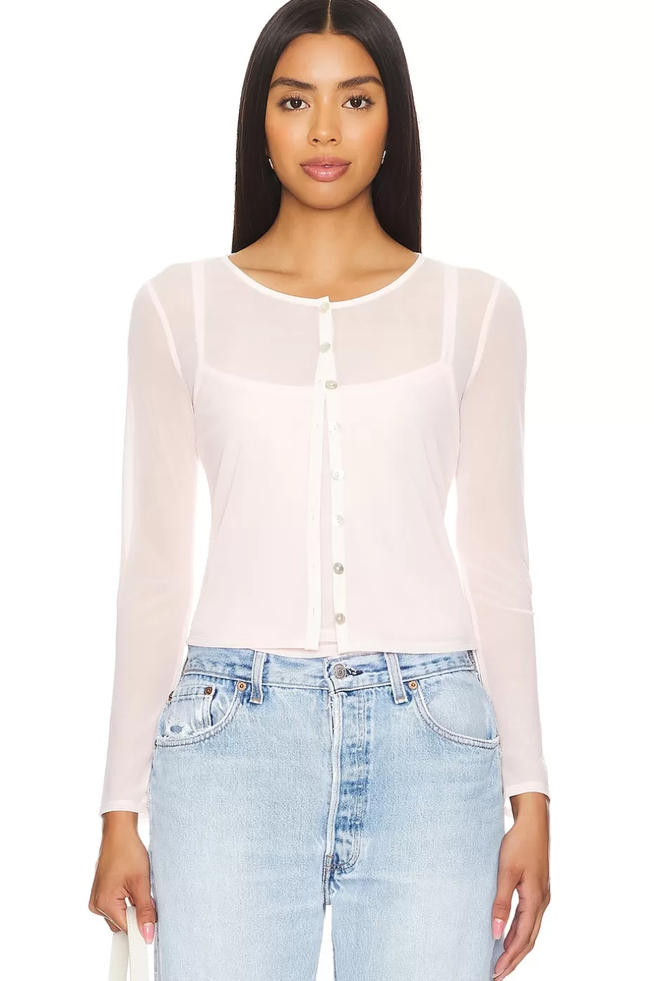 Cardigán Angélica de Encaje Sutil – Estilo Bohemio Lovers + Friends para Noches de Primavera