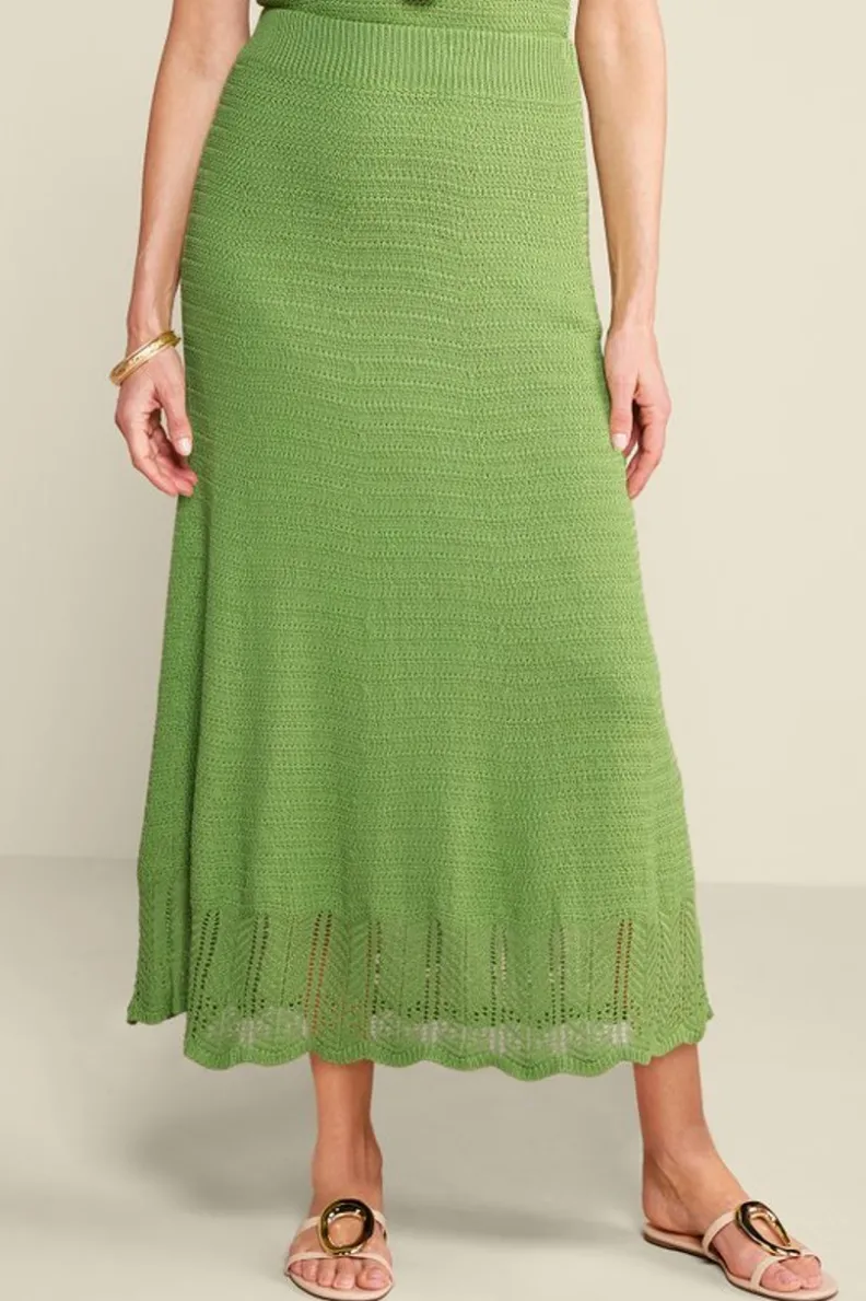 Falda Tejida a Croché Primaveral en Verde Picante - Diseño Acogedor de Soft Surroundings