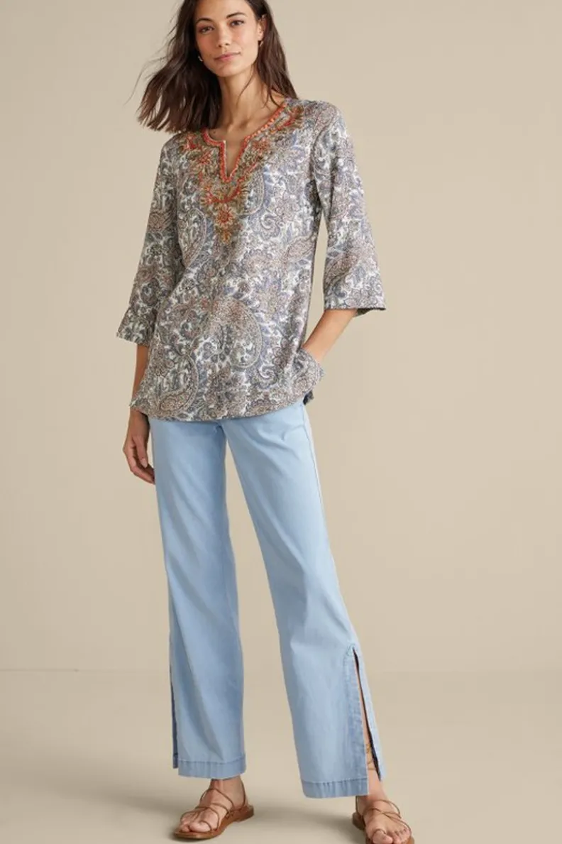 Pantalones Arcadia de Corte Amplio - Entorno Suave con Detalles en Costura Fluyente