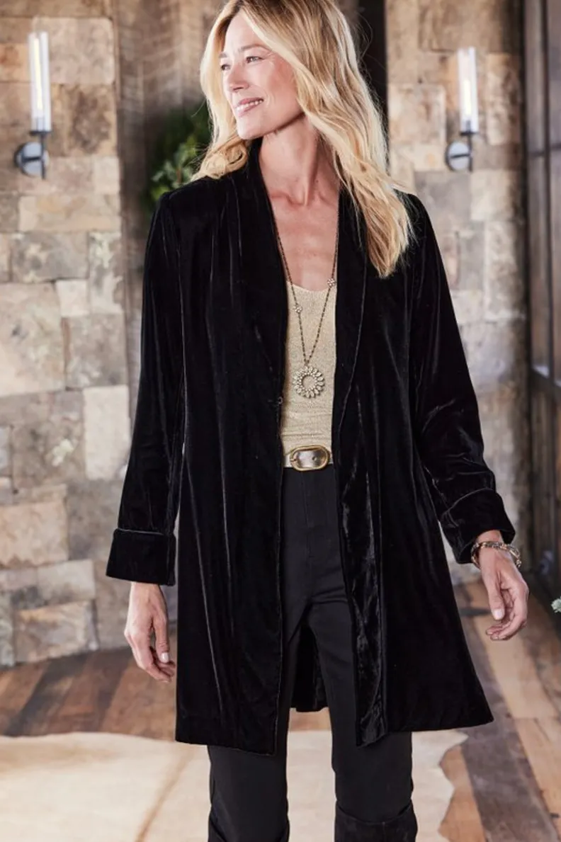 Chaqueta de Terciopelo Aria - Abrigos Elegantes con Toque Suave de Soft Surroundings