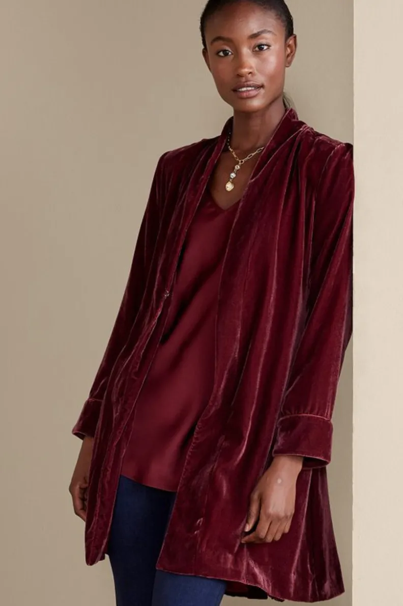 Chaqueta de Terciopelo Aria - Abrigos Elegantes con Toque Suave de Soft Surroundings