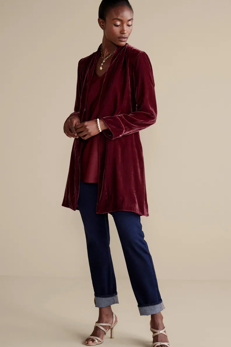 Chaqueta de Terciopelo Aria - Abrigos Elegantes con Toque Suave de Soft Surroundings