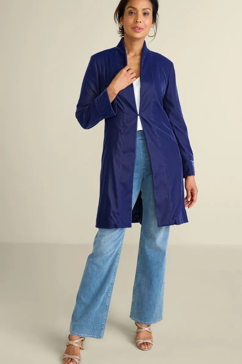 Chaqueta de Terciopelo Aria - Abrigos Elegantes con Toque Suave de Soft Surroundings