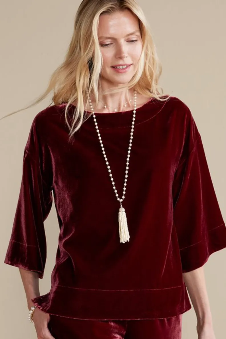 Blusa Aria en Terciopelo Suave - Diseño Premium de Soft Surroundings