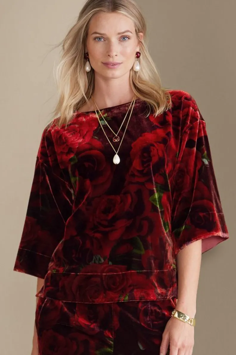 Blusa Aria en Terciopelo Suave - Diseño Premium de Soft Surroundings