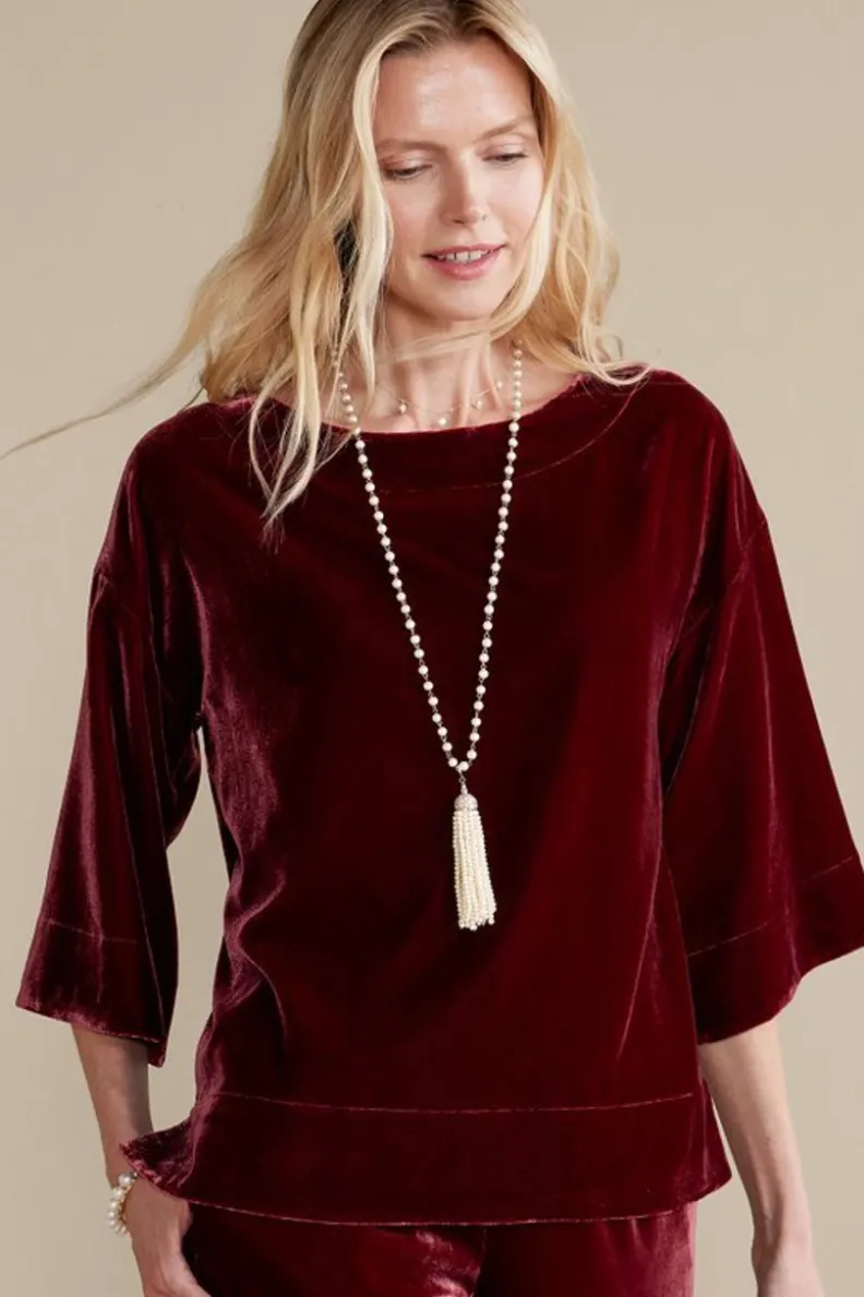 Blusa Aria en Terciopelo Suave - Diseño Premium de Soft Surroundings