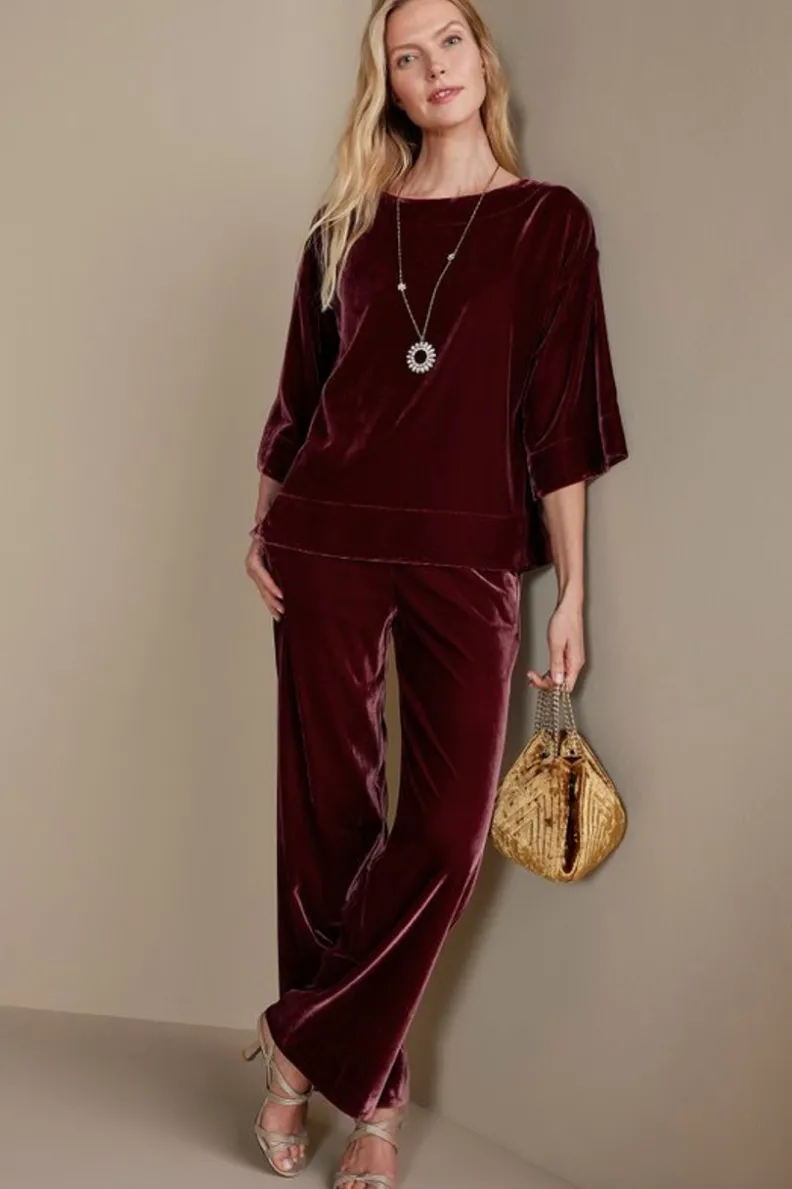 Pantalones Aria en Terciopelo Suave - Corte Amplio con Estilo de Soft Surroundings