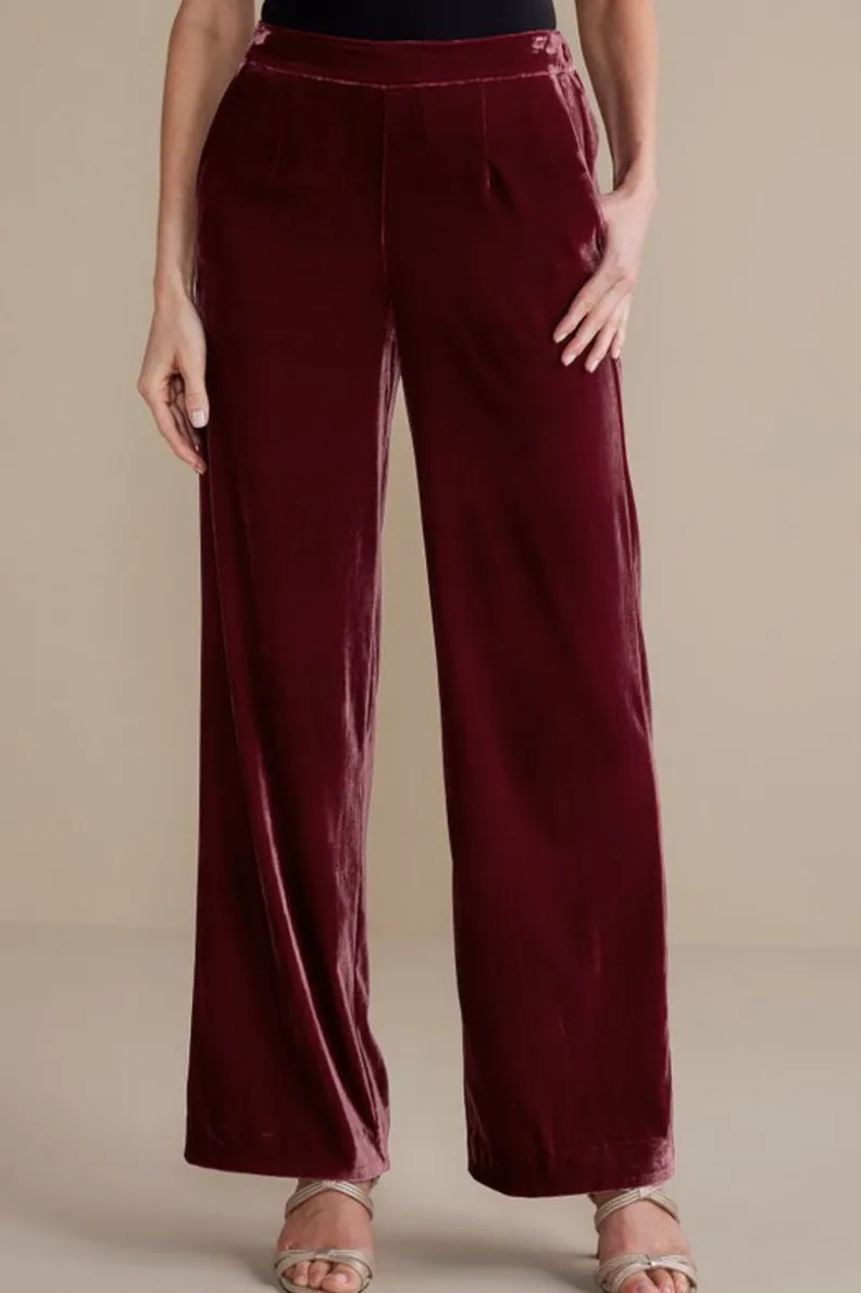 Pantalones Aria en Terciopelo Suave - Corte Amplio con Estilo de Soft Surroundings