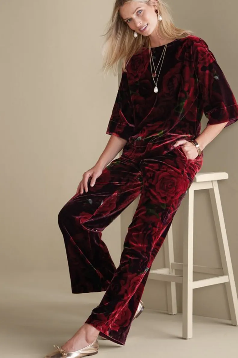 Pantalones Aria en Terciopelo Suave - Corte Amplio con Estilo de Soft Surroundings
