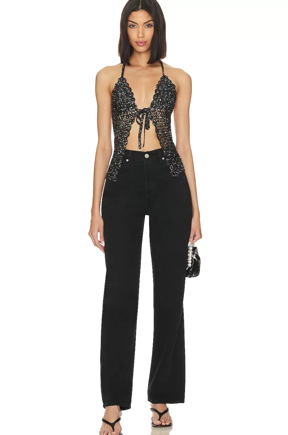 Arian Halter Top con Detalle de Nudo - Lovers + Friends | Diseño Moderno y Femenino