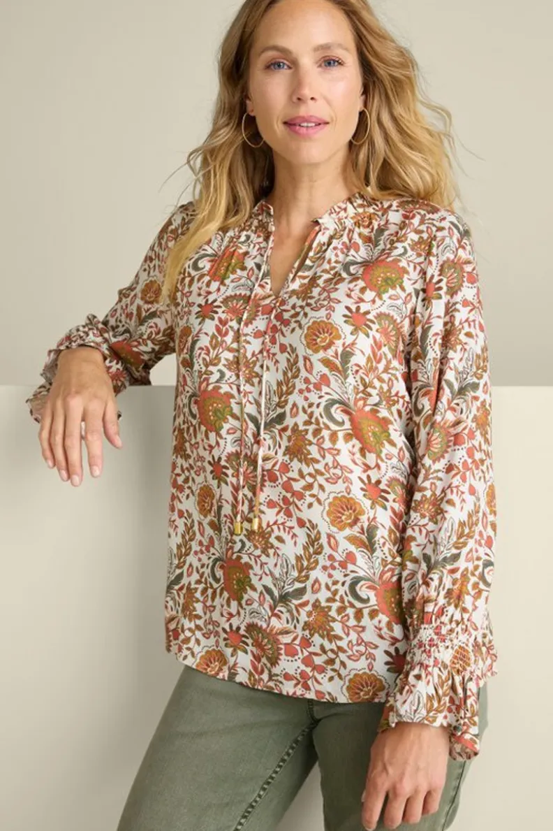 Blusa Otoñal Asha de Manga Larga - Diseño Jardín con Toque Suave by Soft Surroundings