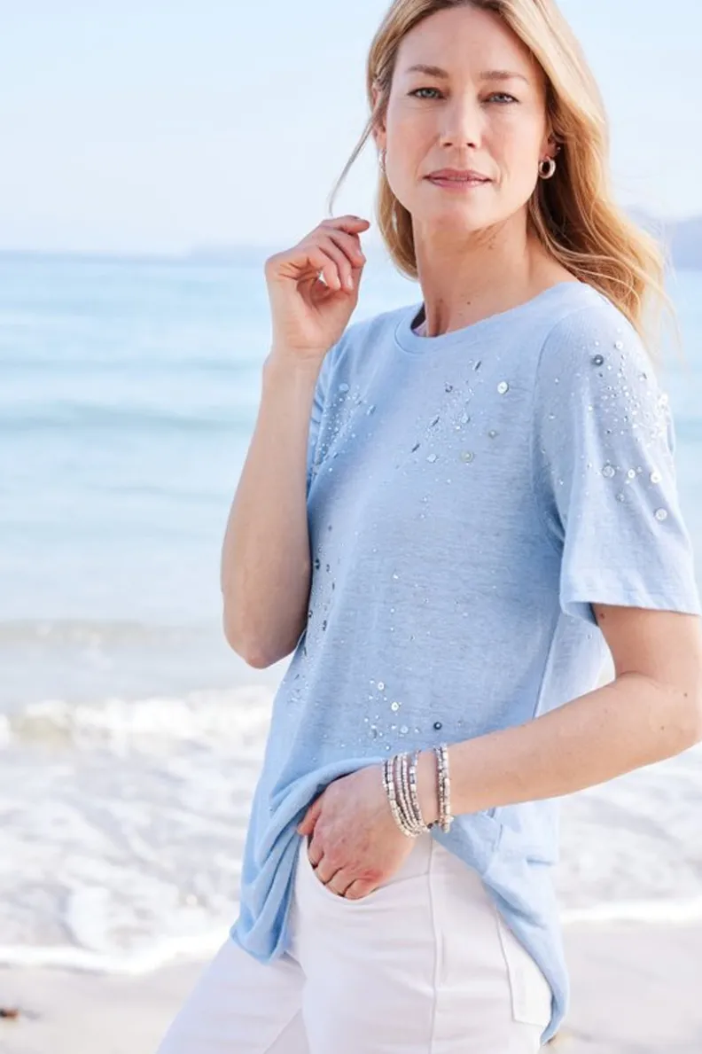 Camiseta Relax de Lino Orgánico: Estilo Astra by Soft Surroundings