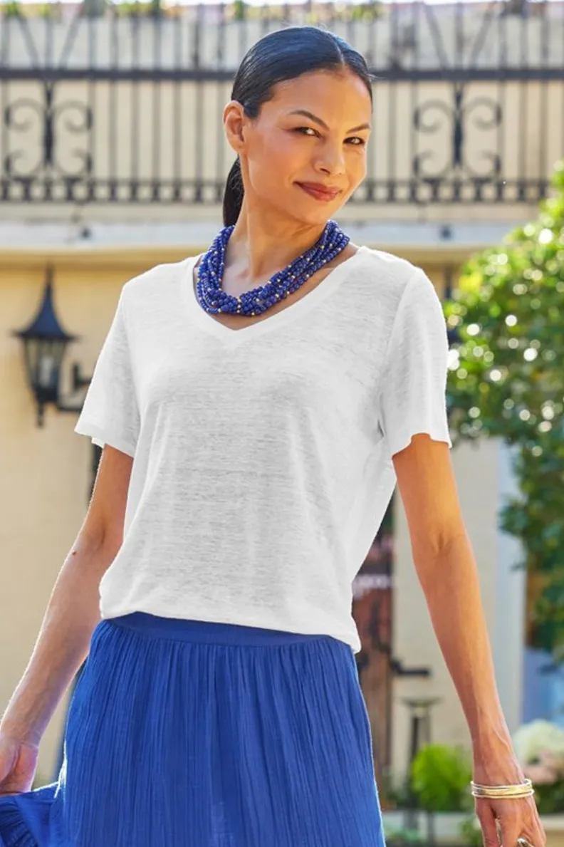 Camiseta casual Aubrey en tejido de lino texturizado - Ambiente suave de Tops para looks relajados