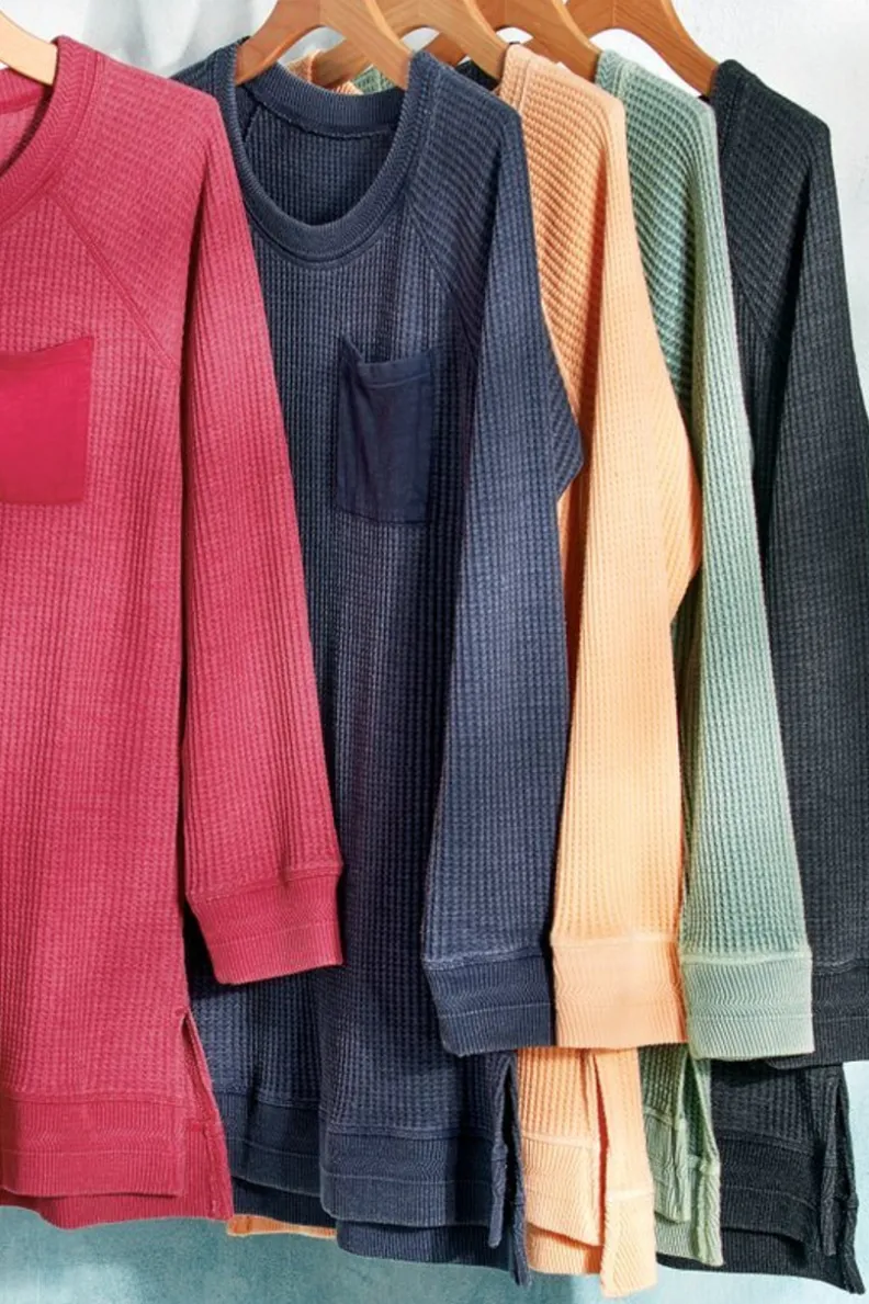 Blusas Elegantes: Túnicas Otoñales en Tejido Waffle y Leggings Ajustados - Soft Surroundings