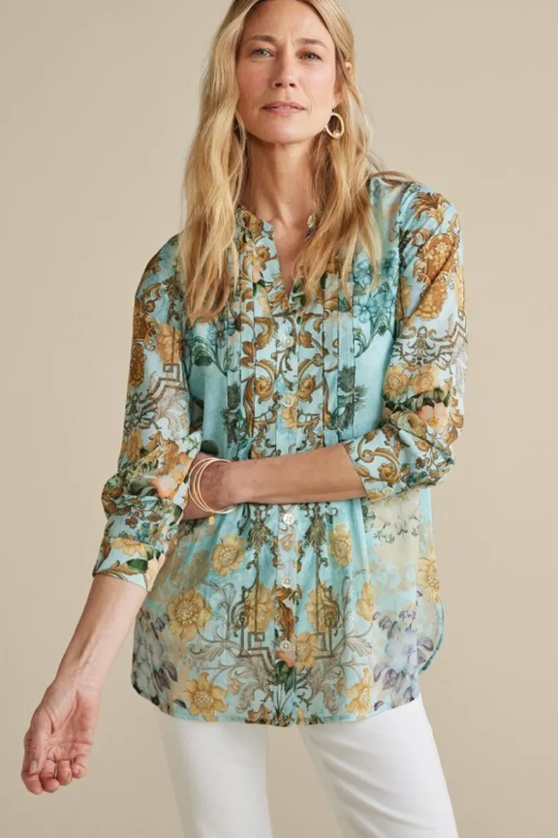 Blusa Barroca con Detalles Delicados y Camisola de Encaje - Conjunto Exclusivo Tops de Soft Surroundings