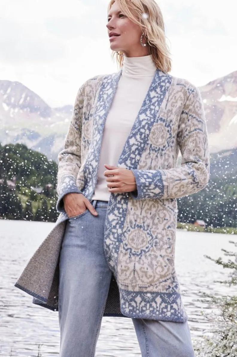 Cardigán Barra Medallion de Soft Surroundings - Abrigo de Punto Confortable con Diseño Multicolor para Mujer