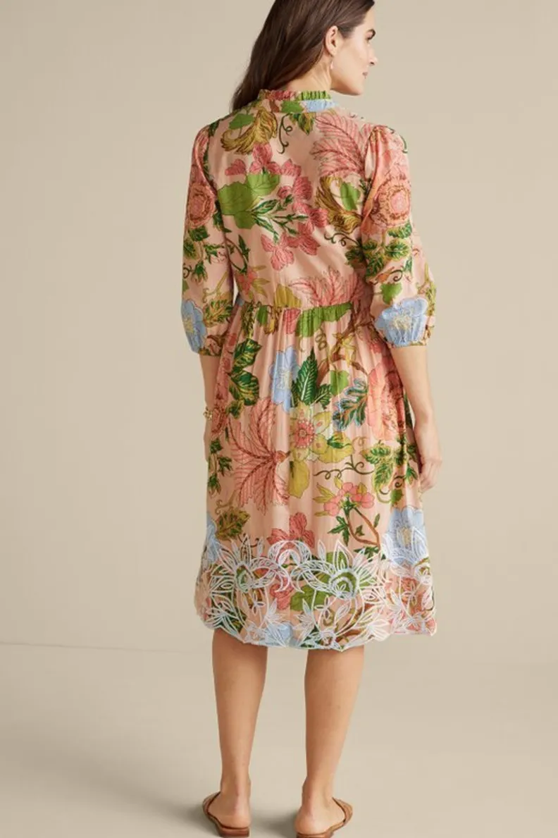 Vestido Midilargo Bordado con Diseño Floral Multicolor - Elegancia Casual de Bellicia by Soft Surroundings