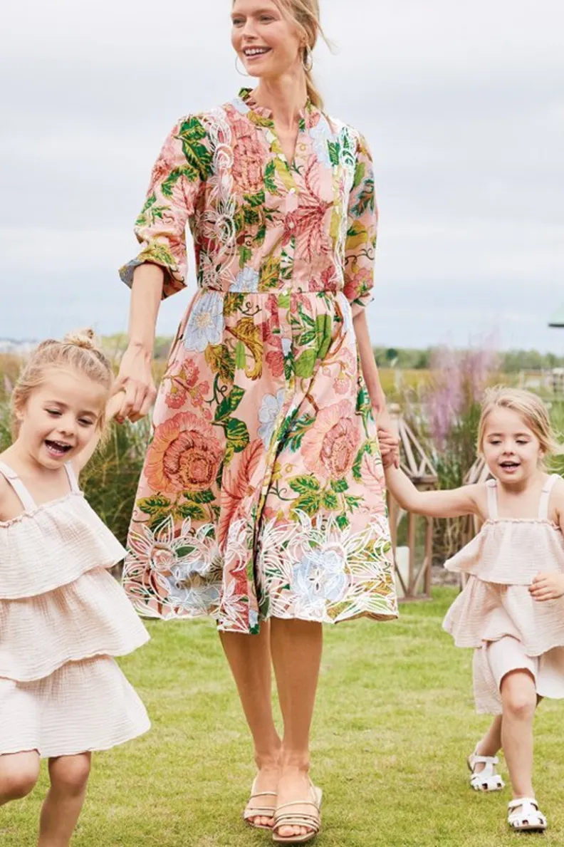 Vestido Midilargo Bordado con Diseño Floral Multicolor - Elegancia Casual de Bellicia by Soft Surroundings