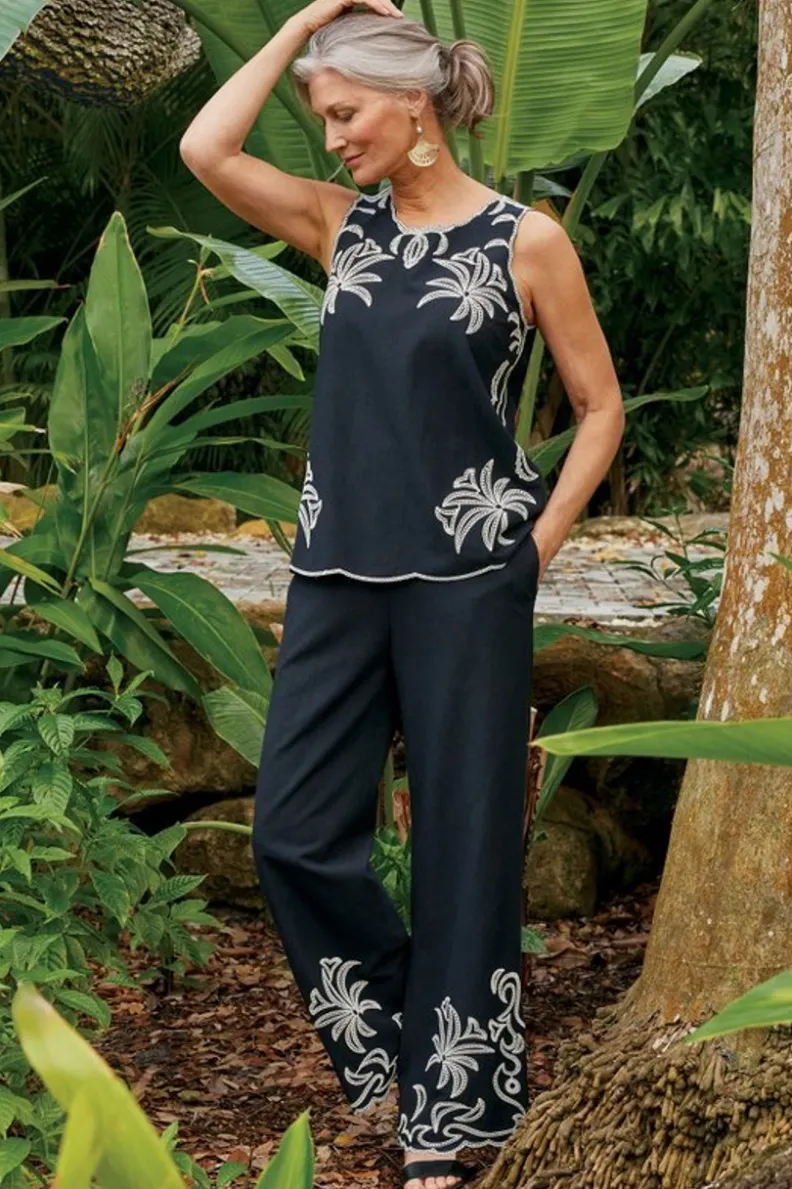 Pantalón Bernita de Soft Surroundings - Negro Clásico con Ajuste Cómodo y Tejido Premium