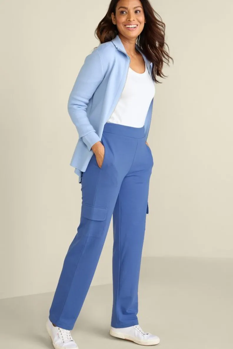 Pantalón Cargo Birdie Soft Surroundings en Felpa Francesa - Ajuste Cómodo Azul Marino Oscuro