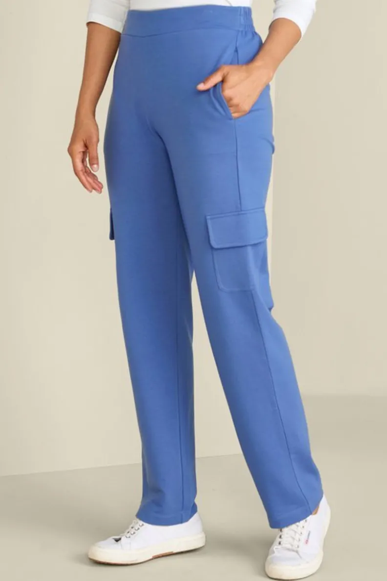 Pantalón Cargo Birdie Soft Surroundings en Felpa Francesa - Ajuste Cómodo Azul Marino Oscuro