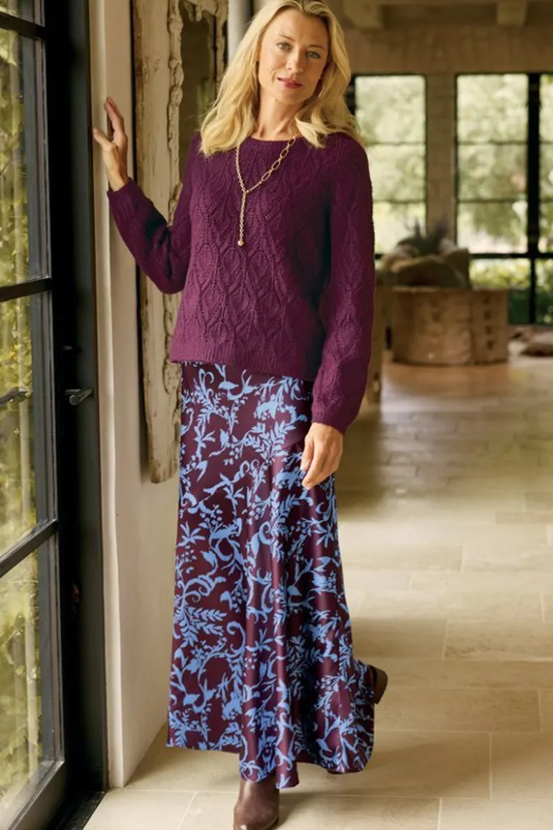 Falda Blaise en Satén Suave - Elegancia Casual de Soft Surroundings