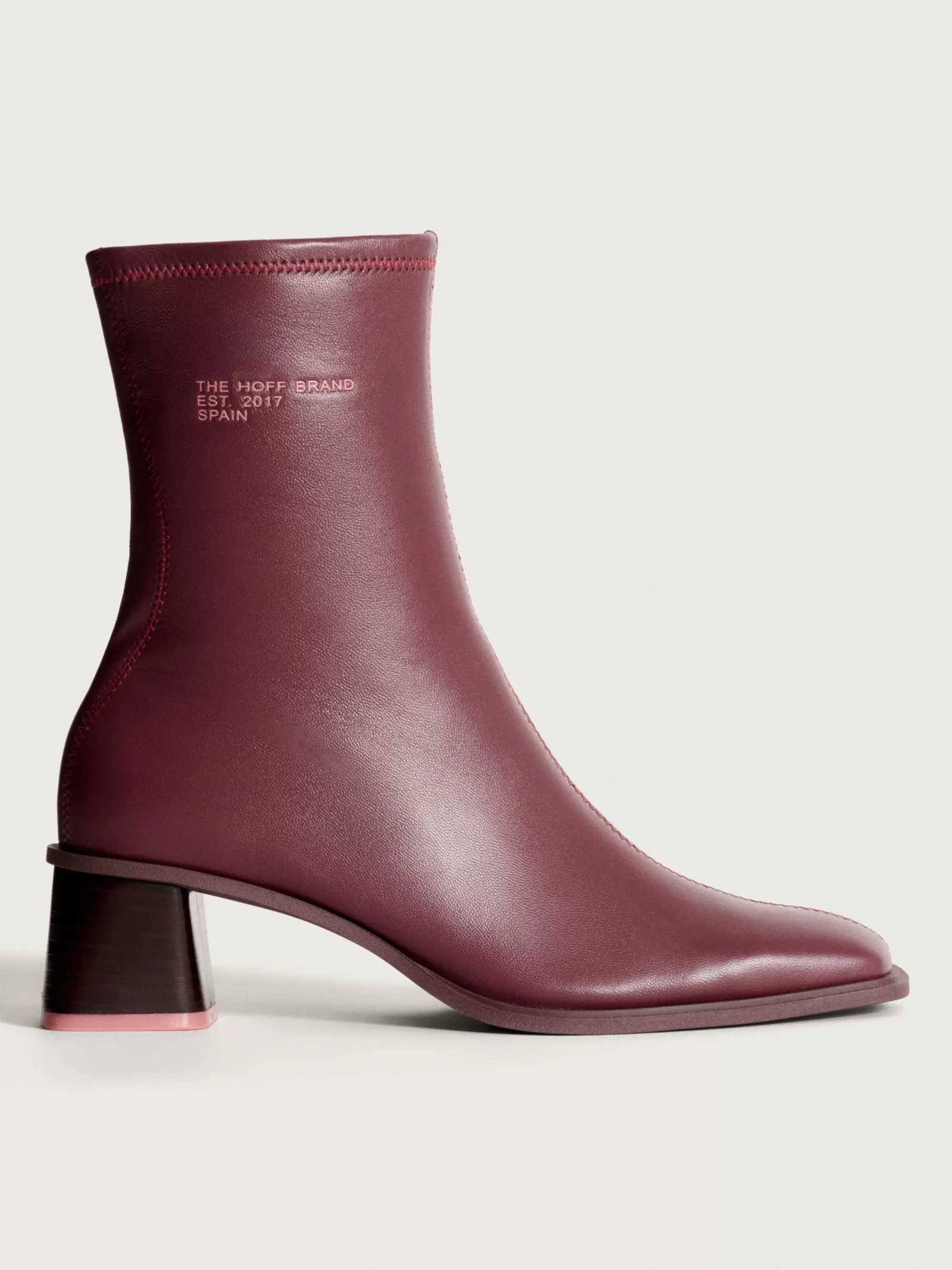 Botines y Botas de Mujer HOFF - Tacón Medio en Cuero BURDEOS | Colección Invierno 2023