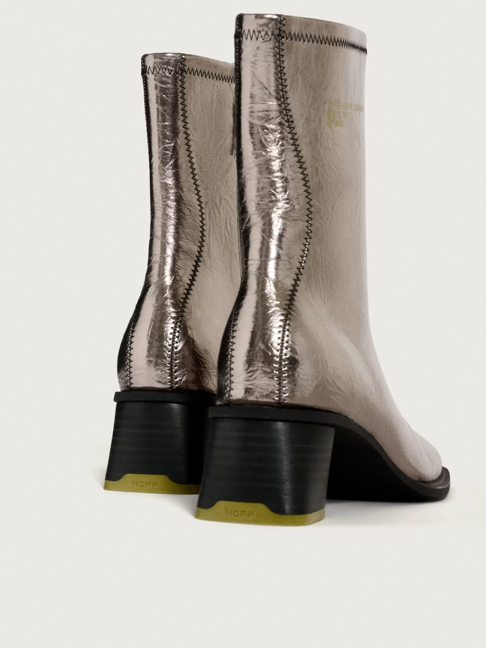 HOFF - Botines con Tacón Mujer en Gris Plomo | Cuero Genuino y Estilo Moderno para Invierno