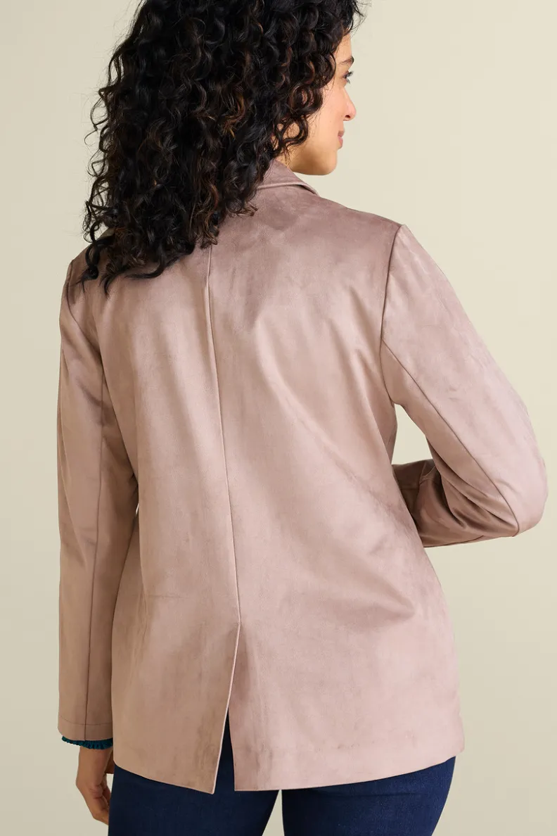Chaqueta Breck en Piel Ecológica Tono Piedra - Diseño Versátil para Mujer | Abrigos y Blazers Soft Surroundings