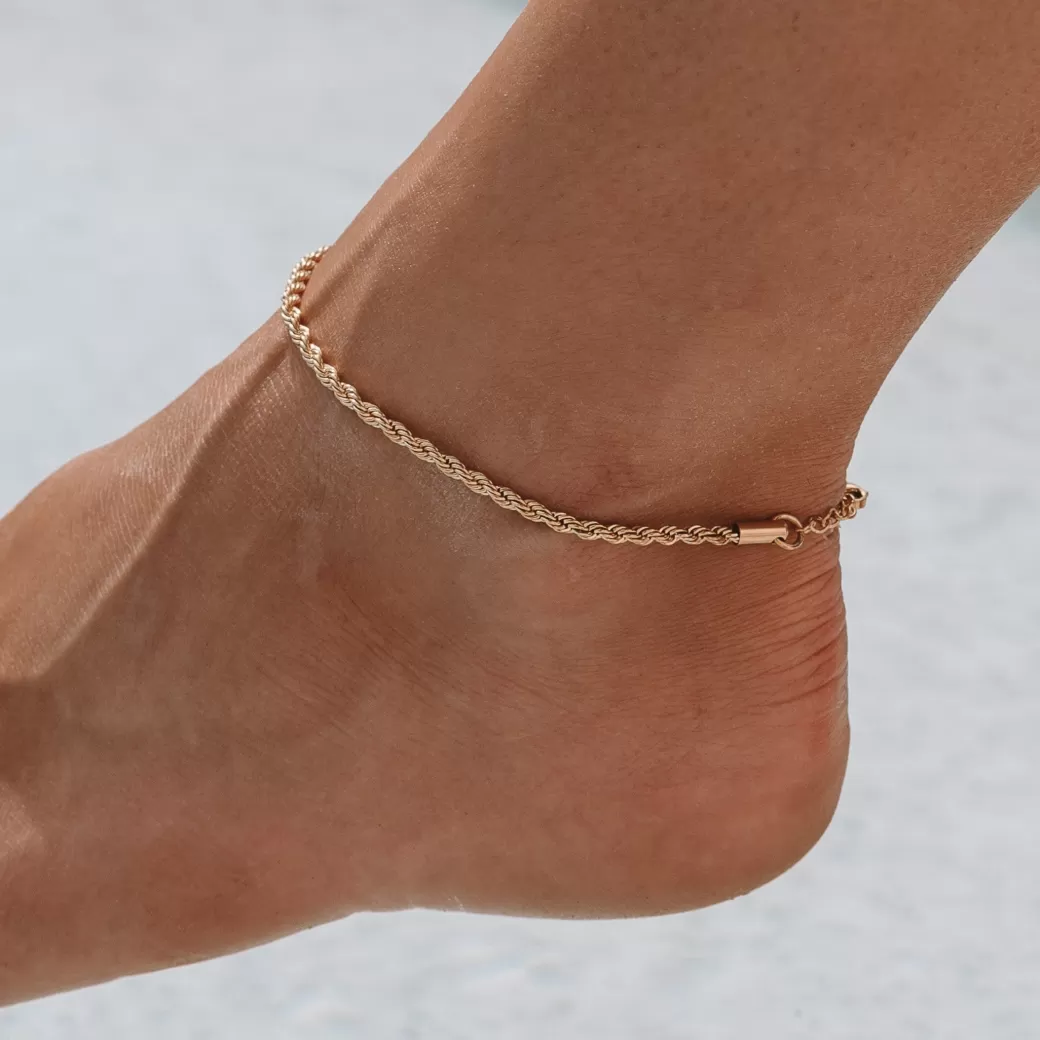 Pulsera tobillera de cadena estilo cuerda Calvi - Estilo elegante en exclusiva de Atolea Joyerías