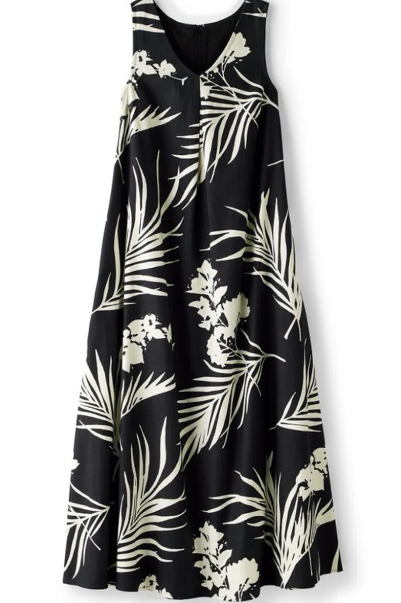 Vestido Largo Capri con Estampado de Palmeras - Comodidad Boho de Soft Surroundings | Diseño Brasileño para Días de Verano