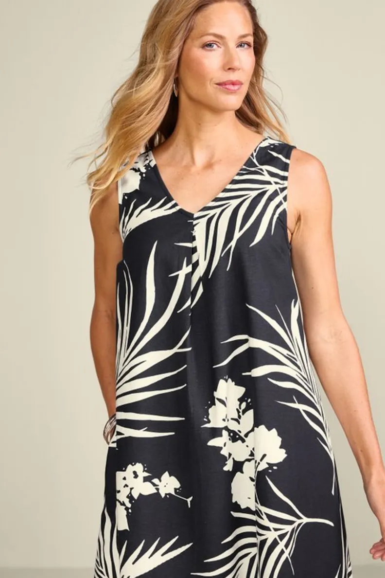 Vestido Largo Capri con Estampado de Palmeras - Comodidad Boho de Soft Surroundings | Diseño Brasileño para Días de Verano