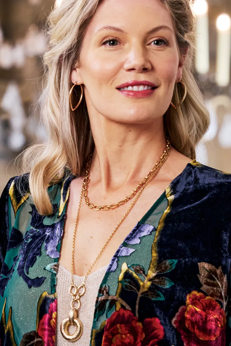 Conjunto de Collar Cara en Oro Amarillo - Elegancia y Estilo en Joyería Fina de Soft Surroundings