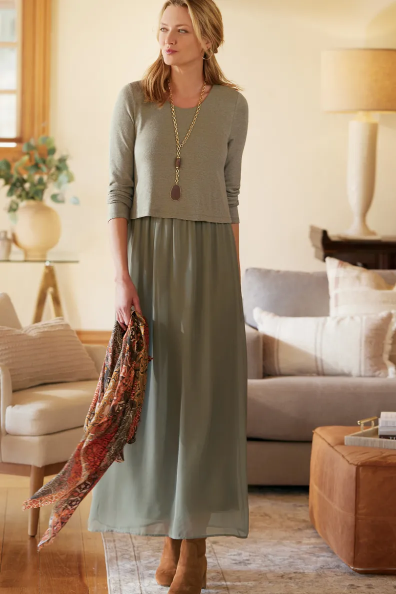 Vestido Cassie de Soft Surroundings - Tejido vaporoso con corte casual elegante para verano, disponible en colores estacionales. ¡Elección perfecta para ocasiones especiales y looks diarios!