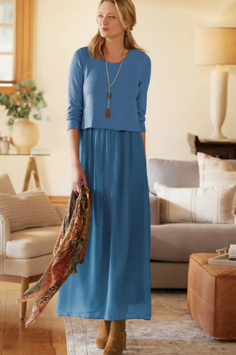 Vestido Cassie de Soft Surroundings - Tejido vaporoso con corte casual elegante para verano, disponible en colores estacionales. ¡Elección perfecta para ocasiones especiales y looks diarios!